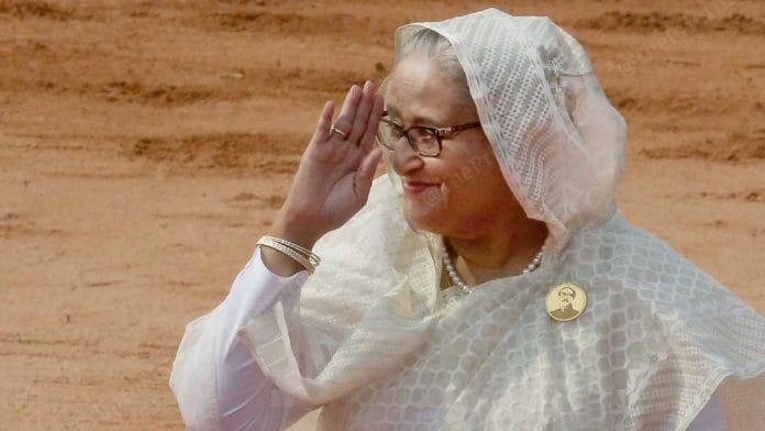 Sheikh Hasina waving