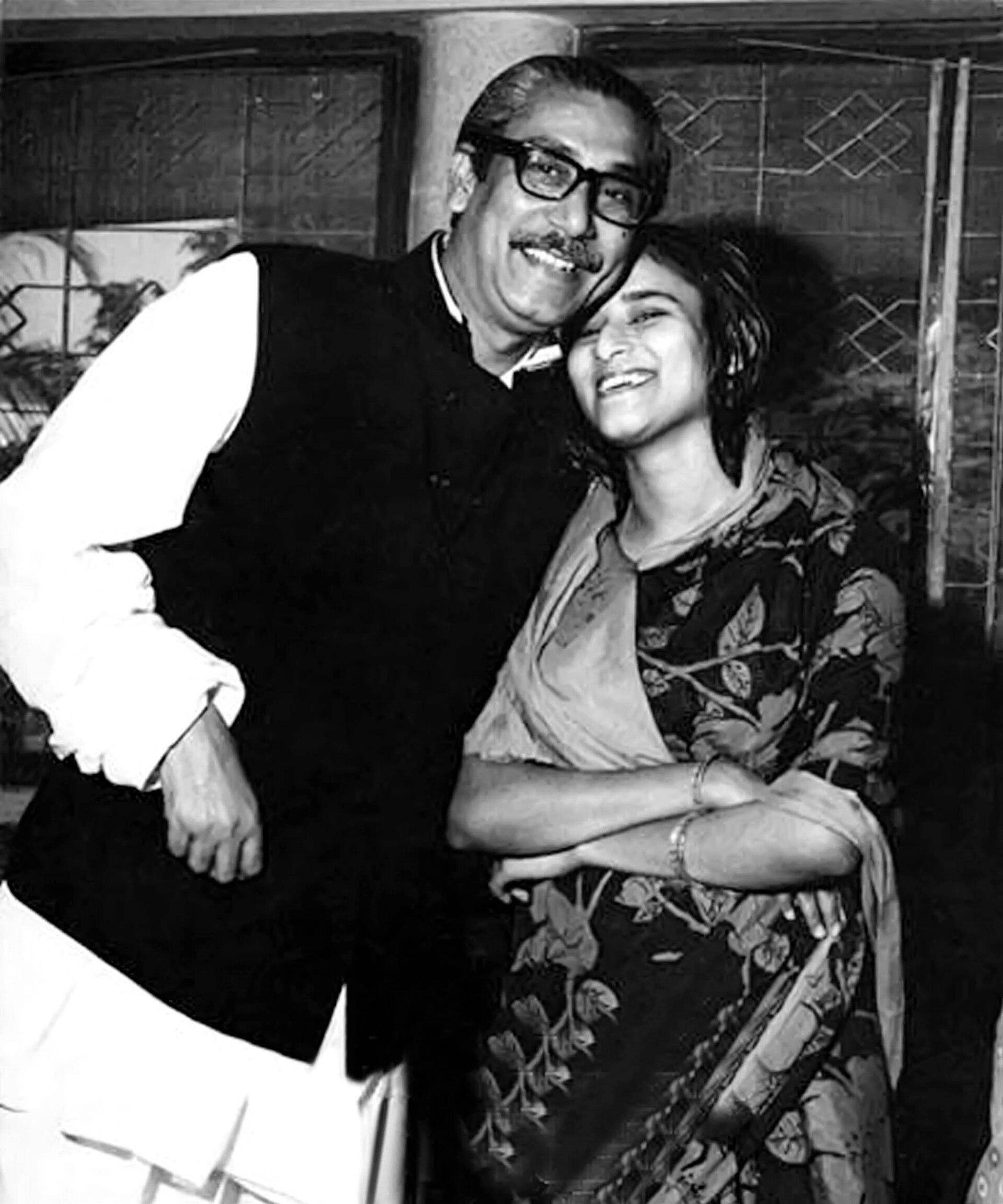 Sheikh Hasina with her father, Sheikh Mujibur Rahman