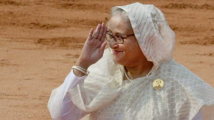 Sheikh Hasina waving